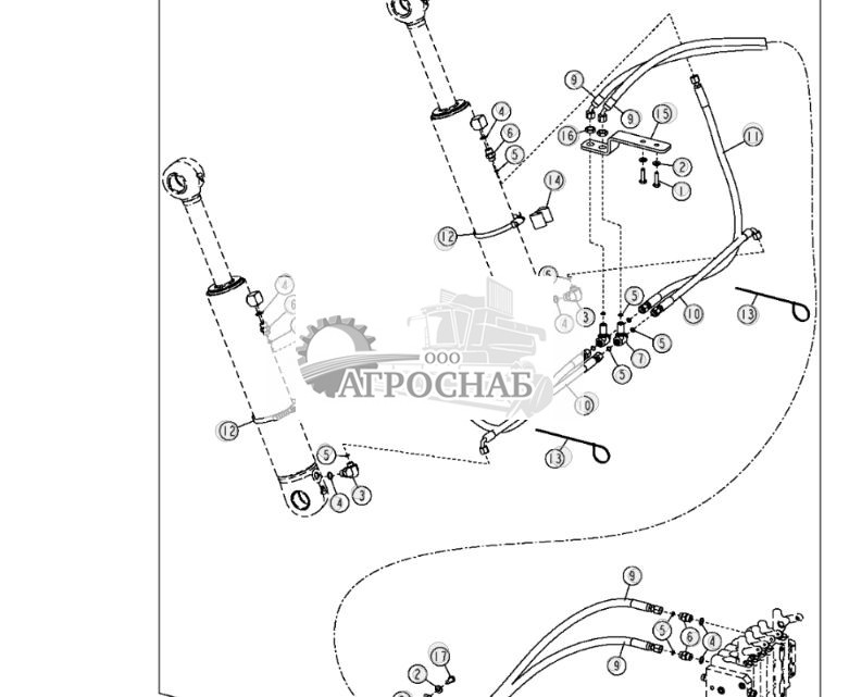 Комплект гидравлических шлангов заднего рыхлителя  заднего скарификатора - ST3734 775.jpg